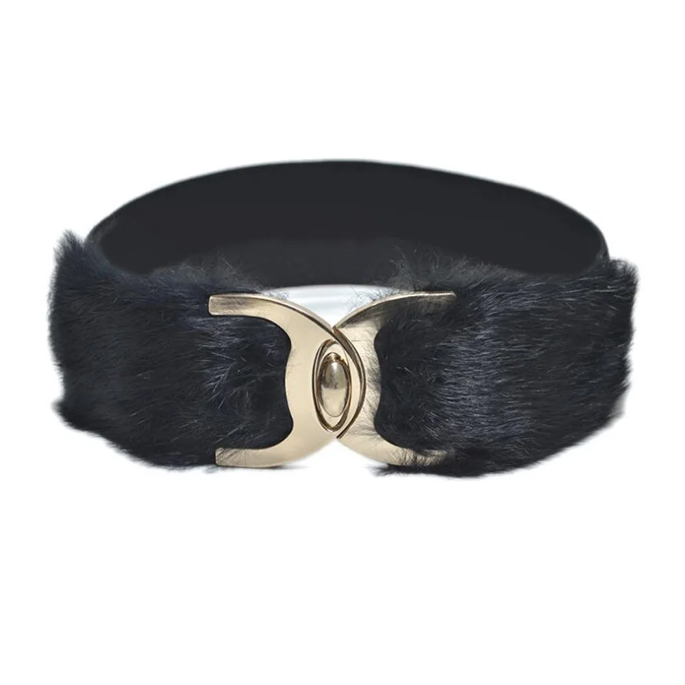 Waist Belt Корсетные ремни для женщин Роскошные золотые пряжки искусственный мех поясной ремень женский черный пояс для свадебной вечеринки платье пояс Femme - Цвет: Waist Belt
