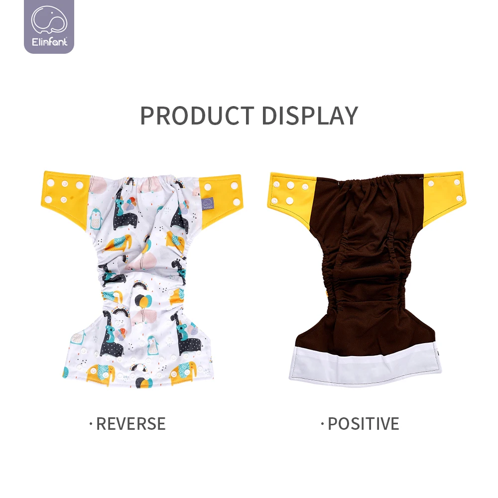 Elinfant Baby Pocket Cloth Diaper Coffee Mesh Cloth Inner Baby Diapers Adjustable Reusable Baby Boys Girls Fit 3~15kg Baby