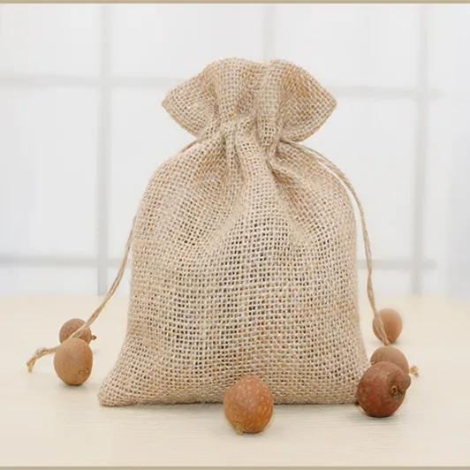 Оптовая продажа Льняная сумка на шнурке сумки для ювелирных изделий