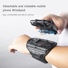 Outdoor Sports Phone Wristband Mobile Removable Rotating Running Phone Wrist Bag Takeaway Navigation Arm Bag for Fitness Cycling
