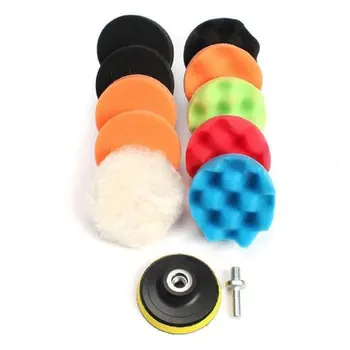 

Vehemo 12pcs/Set 4inch Buffing Sponge Buffing Pads Portable Polishing Foam Wheel Kit Car Durable Multicolor Car Buffing Sponge