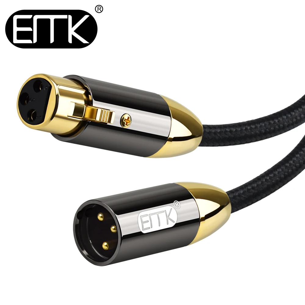 

EMK Amplifier XLR Audio Cable 3-Pin Balanced Lead Male to Female Stereo Cable Microphone Cannon Cable Mixer Amplifiers 1m 2m 10m