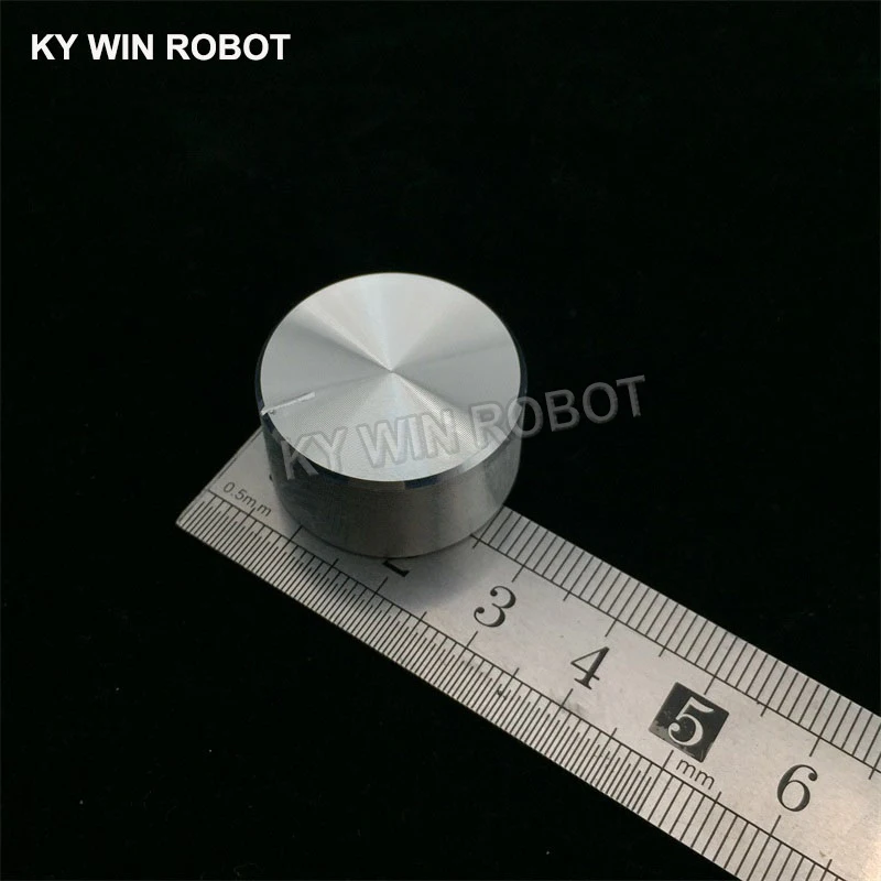 1 pcs 25x13mm 6mm Shaft Hole Aluminum Alloy Potentiometer Knob White (D-axis)