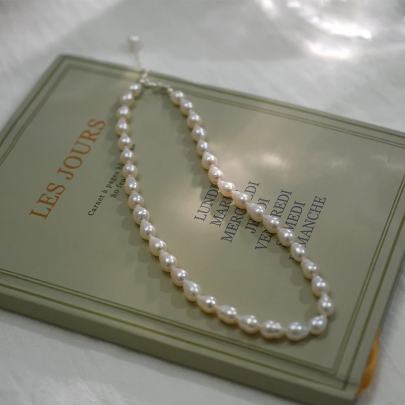 Женское Ожерелье из натурального жемчуга в стиле барокко 7 8 мм|Ожерелья| |