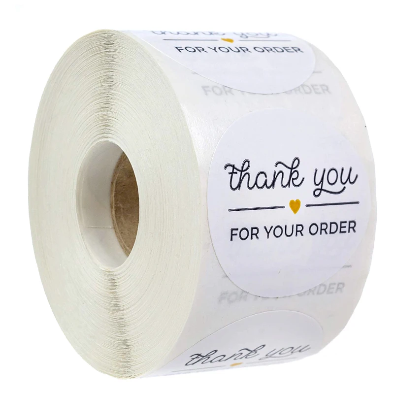 500pcs Round Thank You for Your Order Stickers 1inch Labels from The Heart Business Shopping gift stationery | Канцтовары для офиса
