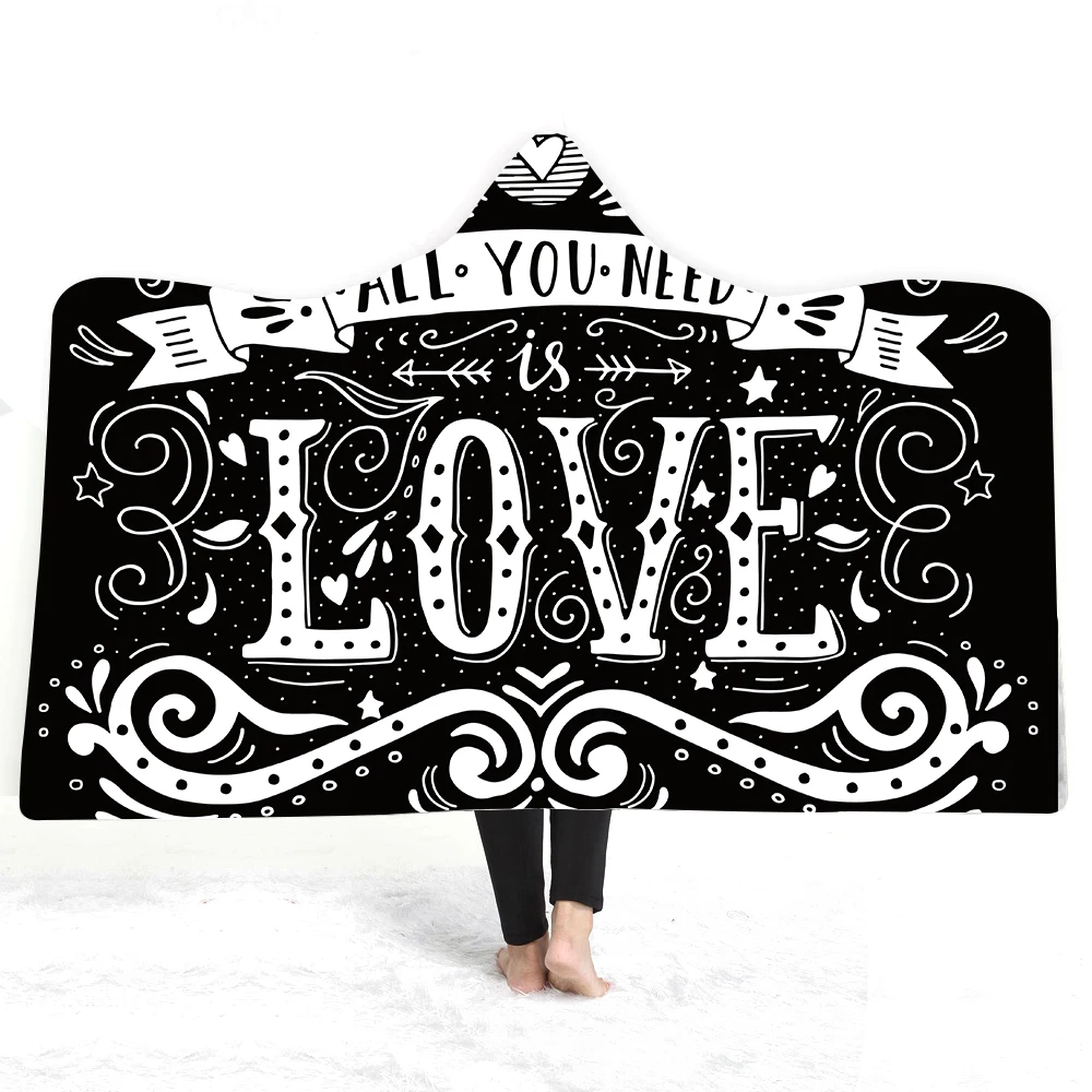 

Nap Fleece Blanket 3D Print Various Letter Black Blanket for Tarvel Home Wearable Throw Blanket Warm Bed Cover Sofa Bed Cover