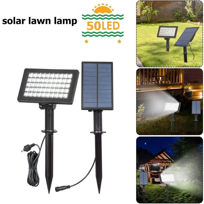 

3W 50LED Solar Light Waterproof Solar Lawn Lamp Spike Outdoor Garden Path Decor Lights