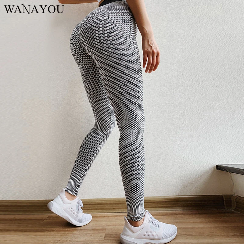 

High Waist Honeycomb Yoga Pants Women Stretch Breathable Running Workout Leggings Hip Push Up Exercise Fitness Pants Sport Pants