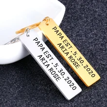 

Father's Day Birthday Gifts Keychain Personalized Name Date for Dad Stepdad Dad Men Father Keychain Gift