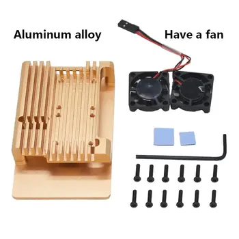 

Aluminum Gold Enclosure Case Metal Shell Box Heatsink for Raspberry Pi 4 Model B M6CB