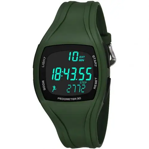 Army Green 3D шагомер Будильник хронограф montre многофункциональные jam tangan pria мужские цифровые наручные часы водонепроницаемые новые Mas-culino Fashion Me - Цвет: Army Green