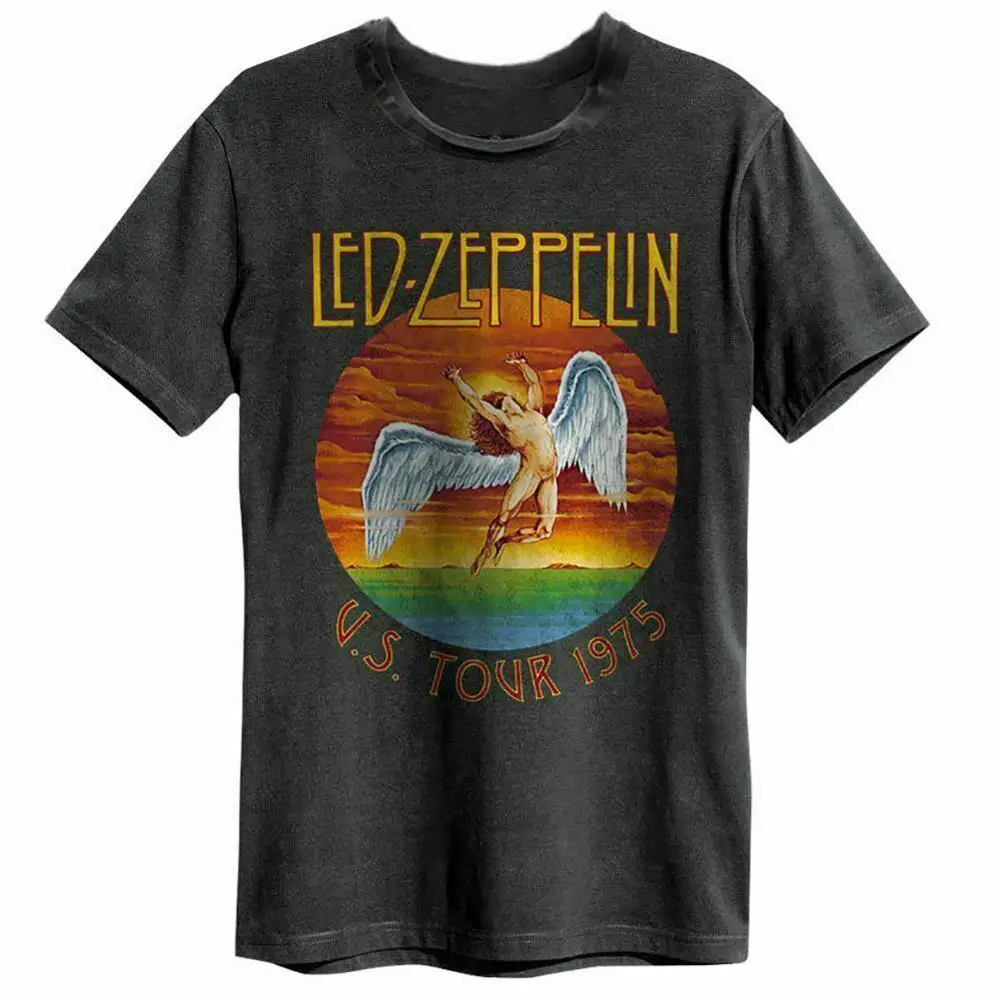 Led Zeppelin Us Tour 75 усиленная футболка унисекс