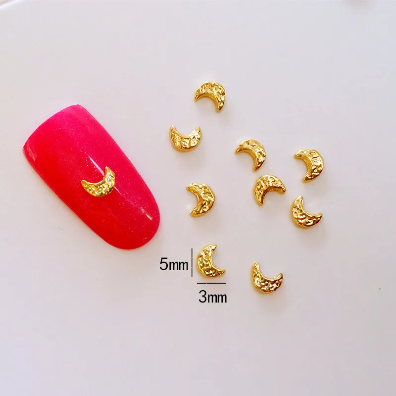 50Pcs/Lot metal nail art cherry blossoms moon star jesus tower 3d gel nail jewelry charms decoration tools