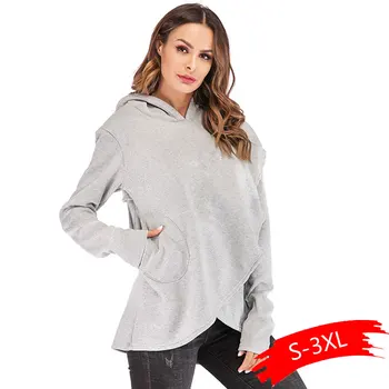 

Women Hoodies Sweatshirts 2019 Autumn Winter Plus Size Long Sleeve Pocket Pullover Hoodie Female Casual Warm Hooded Sweatshirt