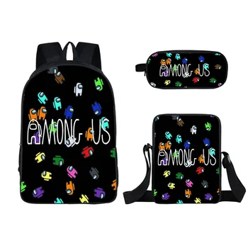 

Hot Game Among Us Print 3pcs/set School Bag Sets for Teen Boys Girls Cartoon Primary Elementary Children School Bag