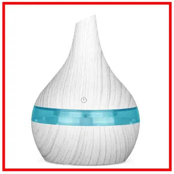 

300ml USB White Wood air Humidifier Aromatherapy 7 Color LED Light Electric Aroma Essential Oil Diffuser cool mist maker