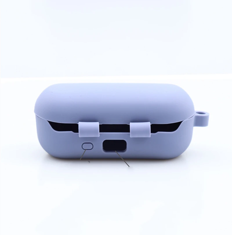 Силиконовый защитный чехол полное покрытие с карабином для huawei FreeBuds Lite