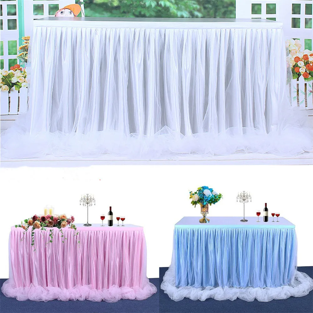Разноцветная юбка для стола, столовая посуда, свадебная Тюлевая юбка-пачка, юбка для стола, вечерние юбки для дня рождения