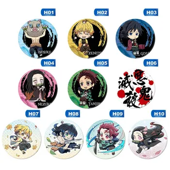 

New Japan Anime Badges Demon Slayer: Kimetsu No Yaiba Cosplay Brooch Pins Schoolbag 10 Styles