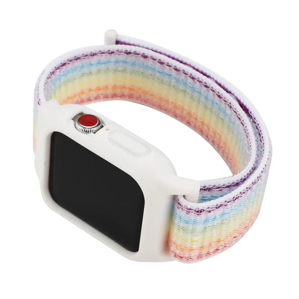 Спортивный бесшовный ремешок для наручных часов apple watch Series 5 4 3 2 1 ремень 44/40 мм 42 38