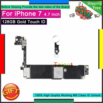 

For IPhone 7 Motherboard 128GB Gold Touch ID Unlocked Disassembly Mainboard Good Working Logic Board Tested Full Functions