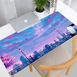 Rosa marinheiro lua paisagem almofada de silicone para mouse gaming mousepad xxl grande gamer teclado computador esteira mesa tablet mouse