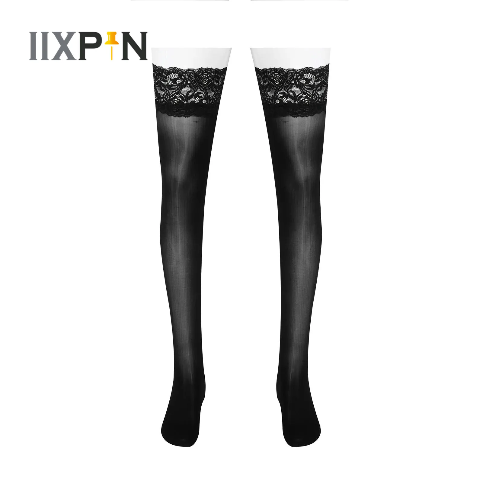 1 Pair Mens Sport Socks Man Thigh High Elastic Sexy Smooth Lace Stockings Knee High Socks Gift For Men Ultrathin Thigh Socks