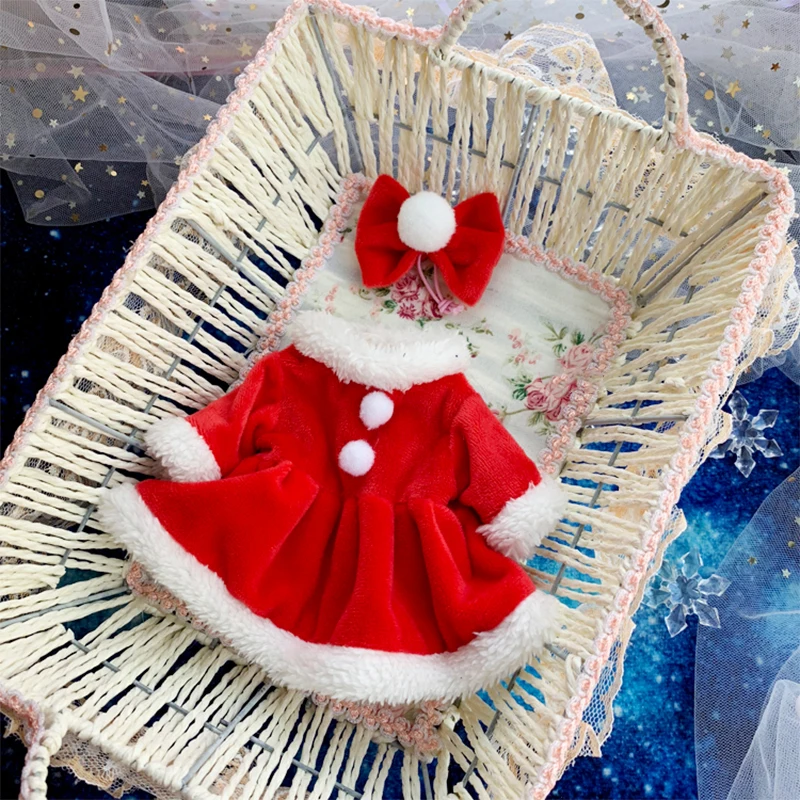 Кукла Одежда 1/6 BJD одежда Рождественский костюм платье+ заколка для волос для 1/6 BJD кукольная одежда для кукол костюм