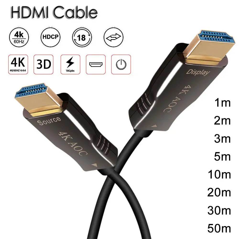 HDMI-совместимый кабель 2 0 4K 3D для PS4 Apple TV 1 м/2 м/3 м/5 м/10 м/20 м/30 м/50 разделитель