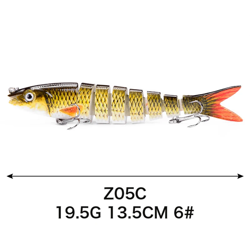 Isca de Pesca com 6 Quente Robótico Natação Isca Multi-seção Ganchos Lifelike Duro Finshing Acessório X85 13.5cm 10 Quente robótico natação isca 13.5cm multi-seção isca