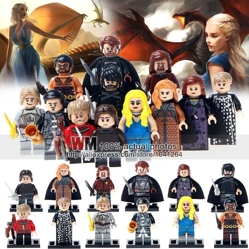10 лотов PG8072 Khal Drogo daeneris Eddard Stark Duke of Winterfell Игра престолов лед и огонь строительные блоки детские игрушки