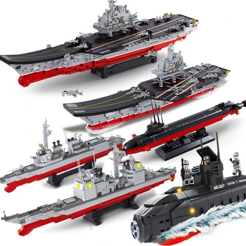 

Compatible Legoed military submarine sets ship boat Aircrafted Carrier warship model Building kits Blocks bricks Child kid toys