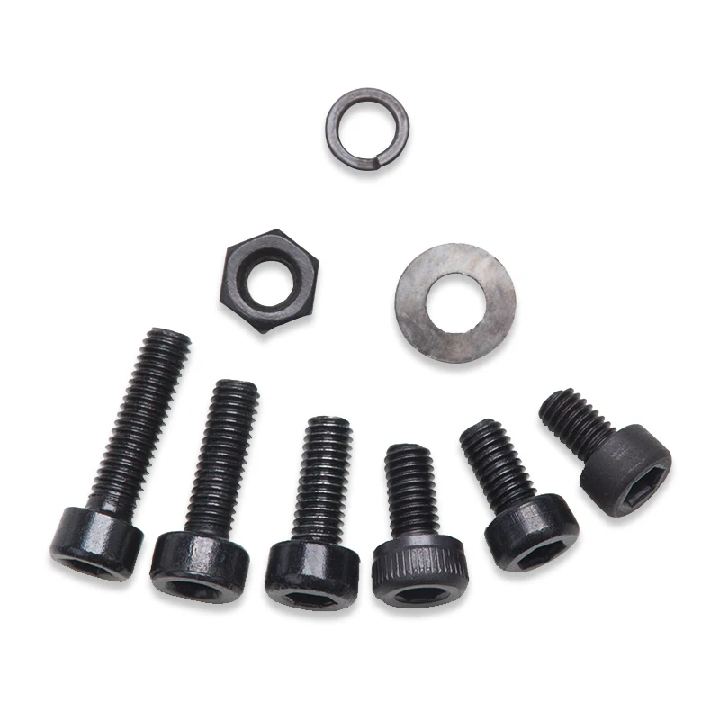 

300Pcs Black Carbon Steel Column Hexagon Screw Bolt 6 Sizes Nut Flat Pad Washers Spring Box Kit With Plastic Case