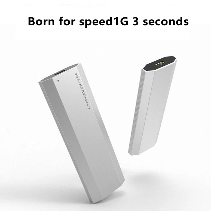  New Type-C aluminum alloy M.2 nvme hard disk box ultra light SSD solid state mobile hard disk box 1
