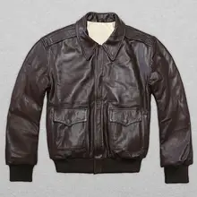 New Men's Genuine Goat skin Leather Jacket Fat loose big yards S-XXL Casual Russia Winter Coats Free Shipping