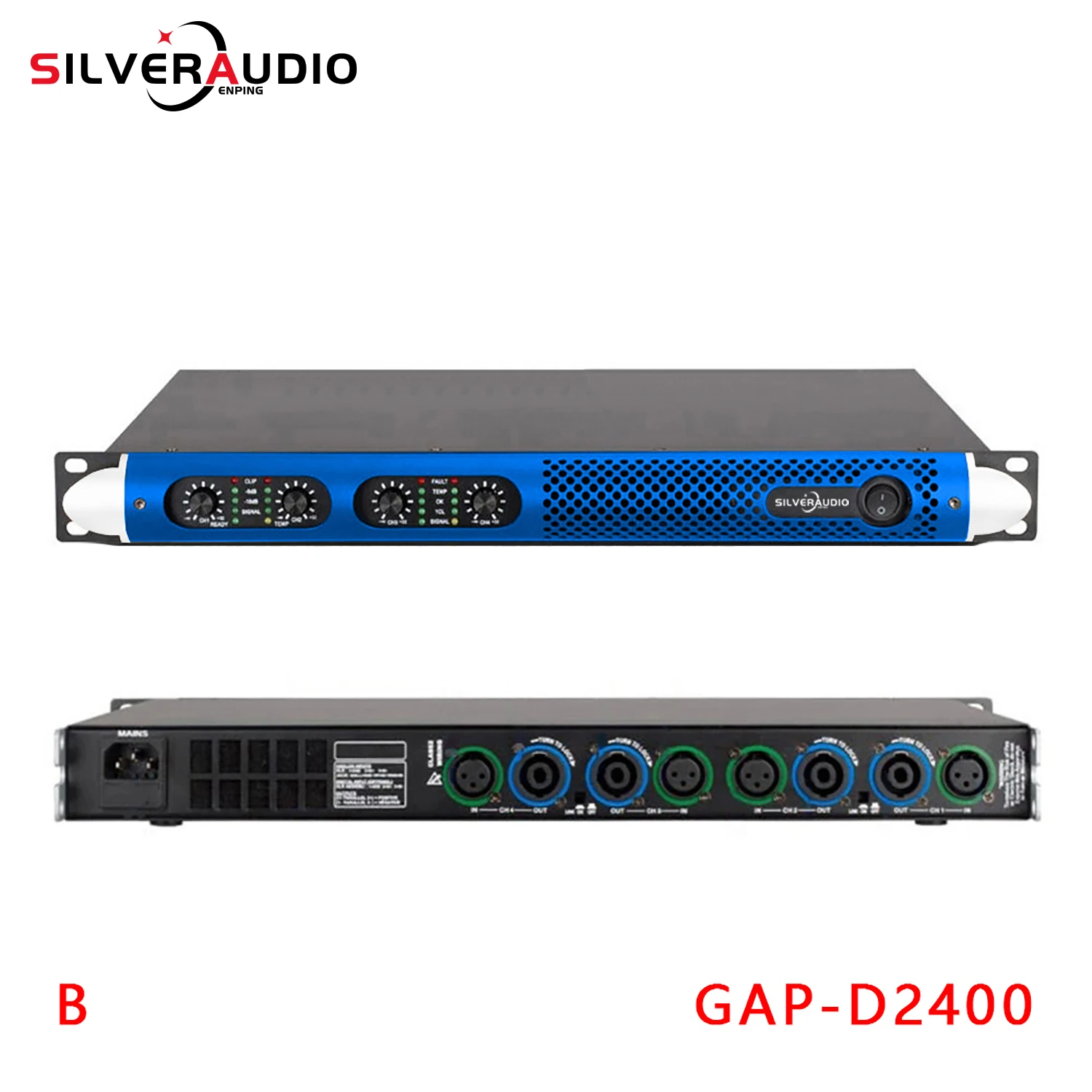 GAP-D2400 전문 KTV 고출력 디지털 앰프, 4 채널 600W * 4 스테이지 성능