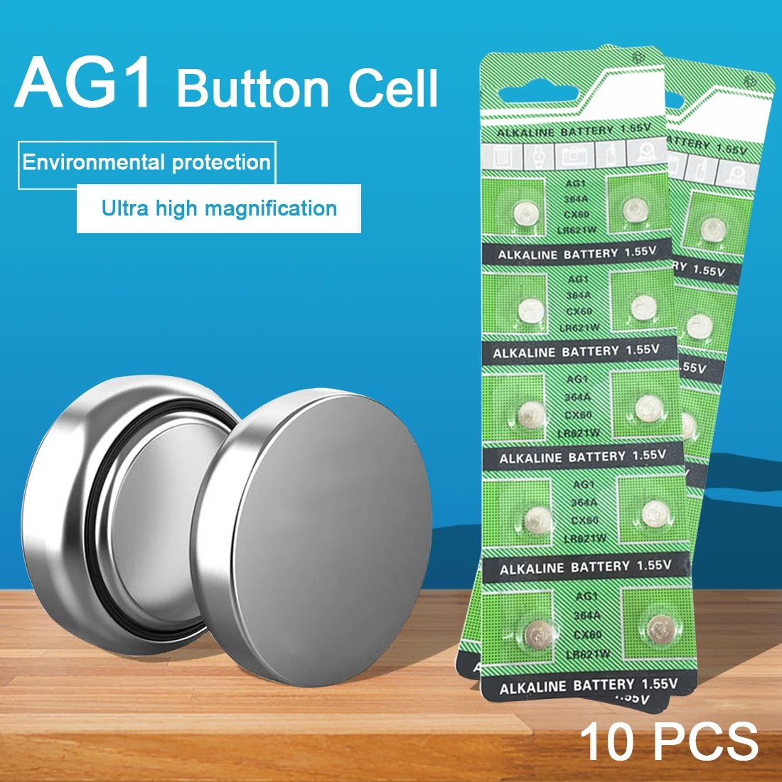 10 шт. 1 55 в AG1 Кнопочная батарея 364A CX60 LR621W SR60 SR60L Щелочная монетная батарейка для