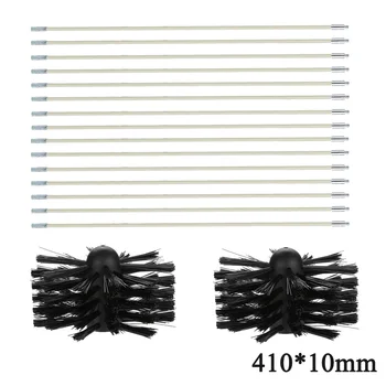 

Pack Nylon Brush Head Clean Rotary Fit Sweep Chimney Brush Rod Kit Tool Set