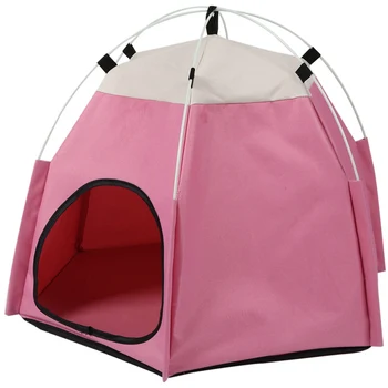 

Pet Bed Tent Foldable Dog House Cat Kennel Indoor Portable Travel Puppy Mat Patt