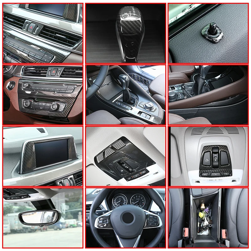 

Carbon Fiber Style ABS Car Steering Wheel Gear Shift Decoration Trim Sticker Interio Accessories For BMW X1 F48 X2 F47 2016-2020