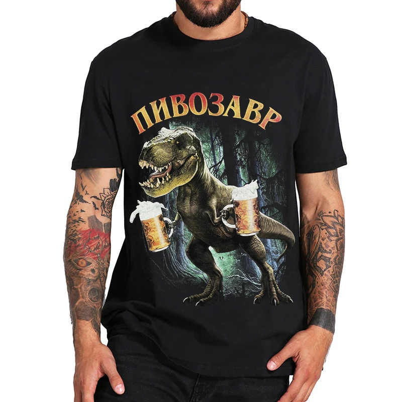 

Men T-shirts Dinosaur Print Oversized T-shirt Female Harajuku Summer Unisex Casual Black Clothing Unisex Short Sleeve Tops Tees