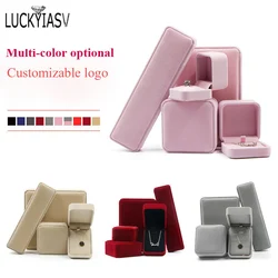 Velvet Box Jewelry Display Ring Box Pendant Necklace Gift Box Organizer Wedding Ring Storage Box Necklace Bracelet Box 9 Colors