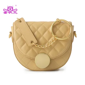 

Bag Buang 2020 Fashion Genuine Leather Ladies Handbags Lattice Retro Saddle Bag Trend Mini Shoulder Bags Handbags For Female