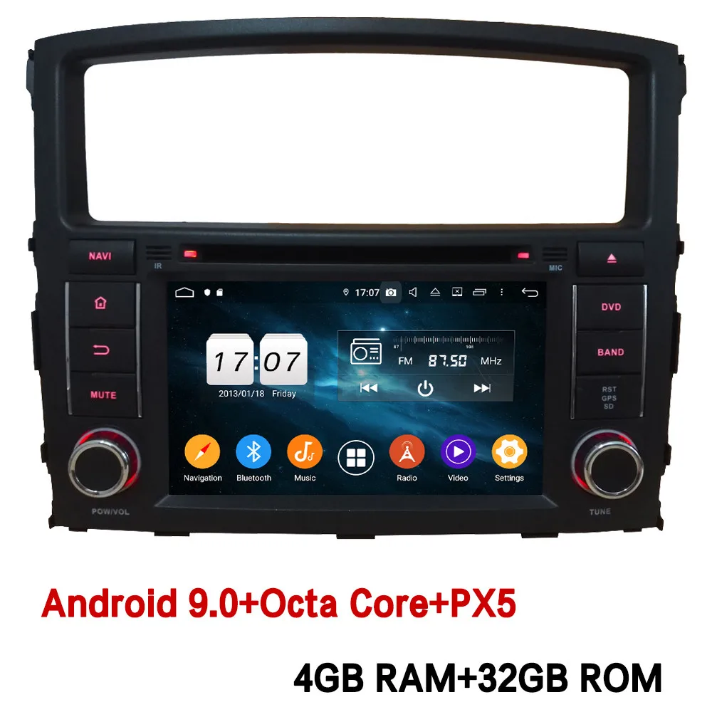 Klyde 4G wifi Android 9 Восьмиядерный 4 Гб ОЗУ 64 Гб ПЗУ DSP автомобильный DVD мультимедийный плеер радио для Mitsubishi Pajero V97 V93 2006 - Цвет: 4GB RAM x 32GB ROM