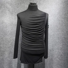 Осень Зима Новая мужская рубашка Топы Для латинских танцев тренировочная одежда современная Одежда для танцев Танго Бальные Топы с длинным рукавом VDB1114