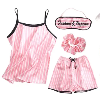 

Sweet Seven Pieces Striped Pajamas Sets Summer Winter Elegant 2020 Fashion Comfortable Pajamas Sets pizama damska #30