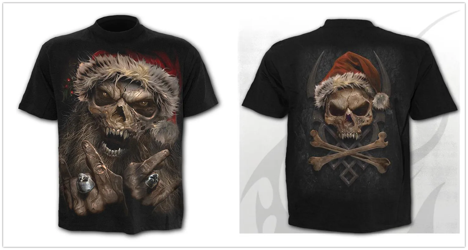 Mens 3D Skull T-Shirt - Punk Summer Streetwear Top O-neck Sizes XXS-5XL