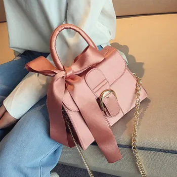 

Bag Fashion Women Shoulder Bag Silk Scarf Bow Purses Handbags PU Leather Crossbody Bags Luxury Designer Bags Portable Handbag
