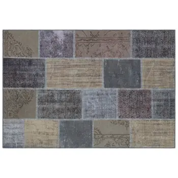 

Handmade Gray Vintage Overdyed Patchwork Area Rug 160x230 Cm-5'3''X7'7''