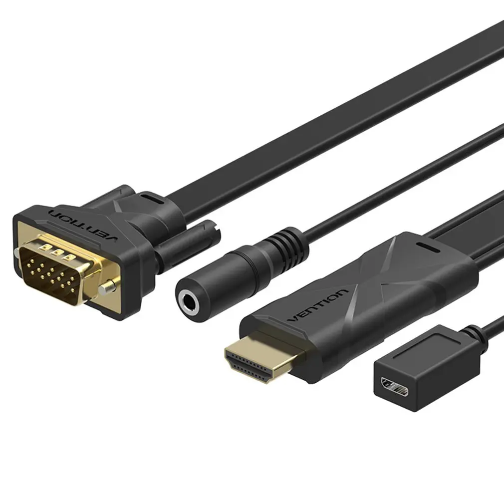 Vention hdmi-vga конвертер кабель с 3,5 мм Аудио HDMI VGA адаптер с питанием 1080P для Xbox 360 PS3 ноутбук ТВ проектор